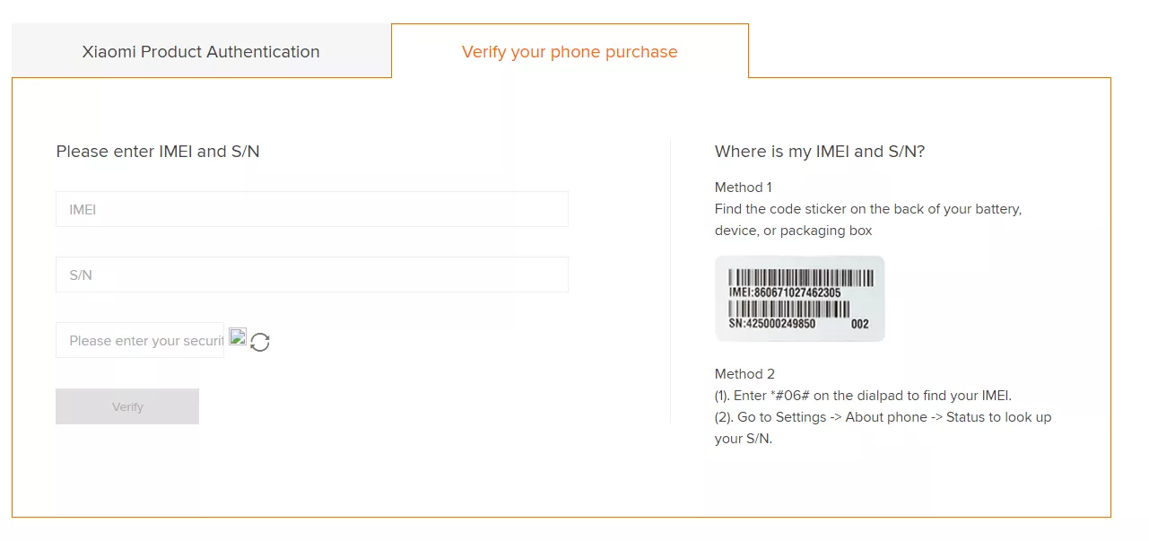 Проверка xiaomi по imei